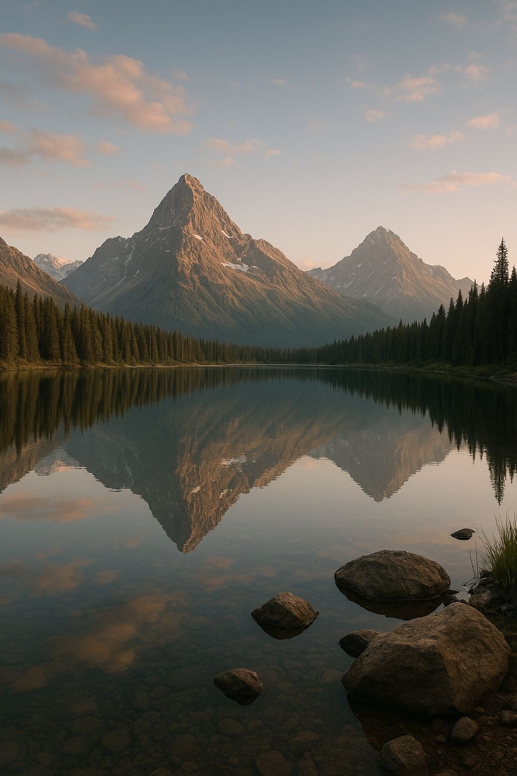 Mountain reflection in lake